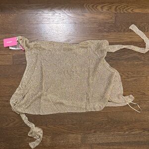 Edikted Metallic Gold Knit Top